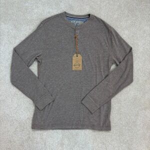 Weatherproof Vintage 1948 Men's Henley Long Sleeve Shirt Taupe Heather Small NWT